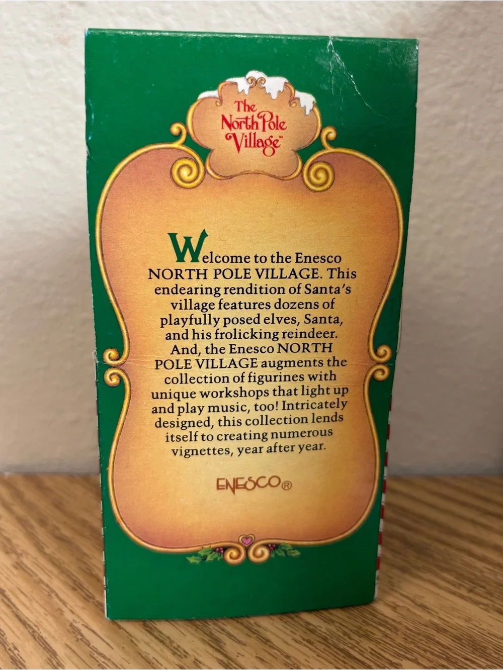 Vintage 1986 Enesco North Pole Village Smokey Elf Figurine w/ Train Boxed 87152